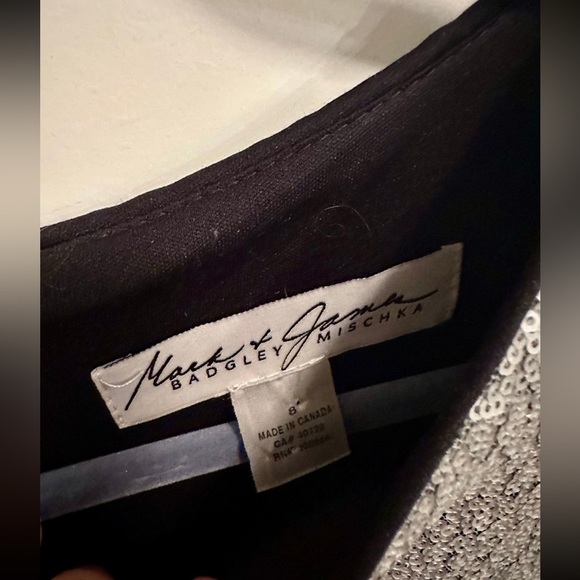 Badgley Mischka Black and Silver Sequin Gown - Picture 2 of 4